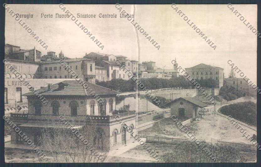Perugia città Stazione GRINZA CARTA cartolina ZG1038 – fronte