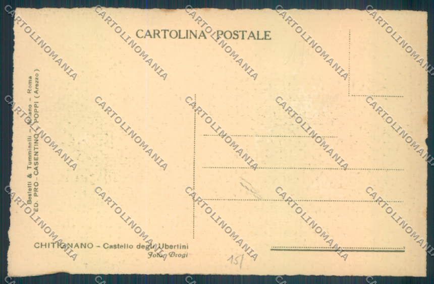 Arezzo Chitignano Poppi cartolina ZG1047 – retro