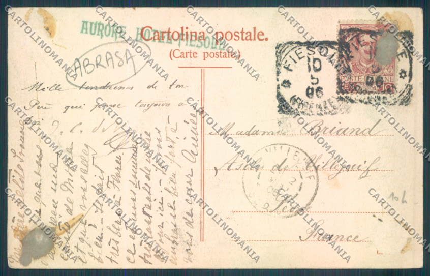 Firenze Fiesole ABRASA cartolina ZG1063 – retro