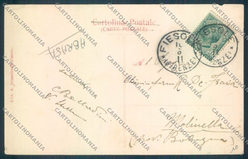 Firenze Fiesole Garibaldi ABRASA cartolina ZG1073 – retro