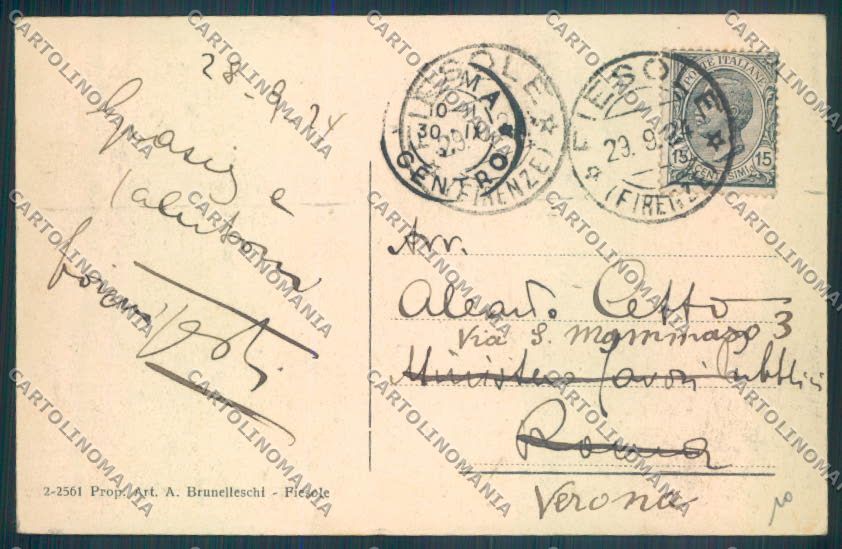 Firenze Fiesole cartolina ZG1087 – retro