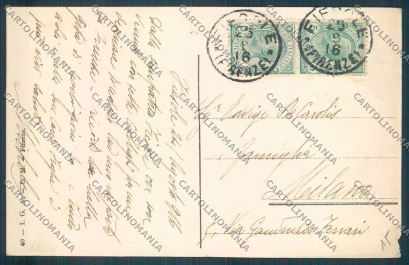 Firenze Fiesole Garibaldi cartolina ZG1131 – retro