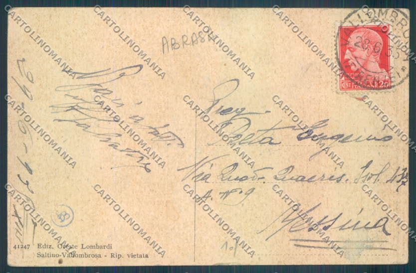 Firenze Reggello Vallombrosa SaltinoABRASA cartolina ZG1140 – retro