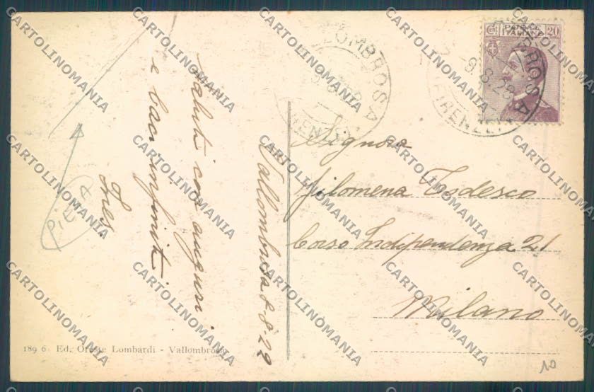 Firenze Reggello Vallombrosa PIEGA cartolina ZG1150 – retro