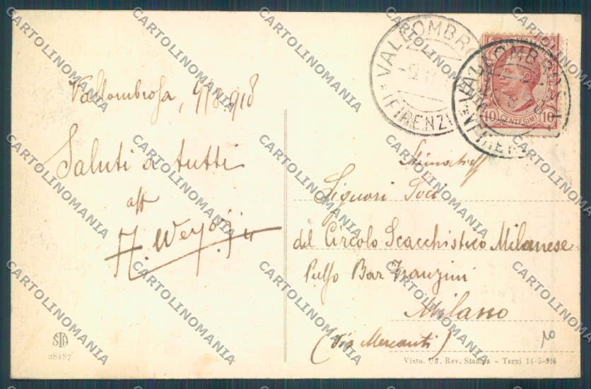 Firenze Reggello Vallombrosa cartolina ZG1151 – retro