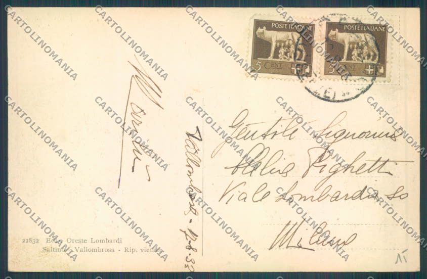 Firenze Reggello Vallombrosa Saltinocartolina ZG1171 – retro