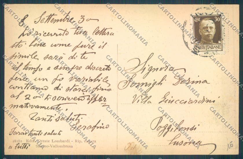 Firenze Reggello Vallombrosa Saltinocartolina ZG1172 – retro