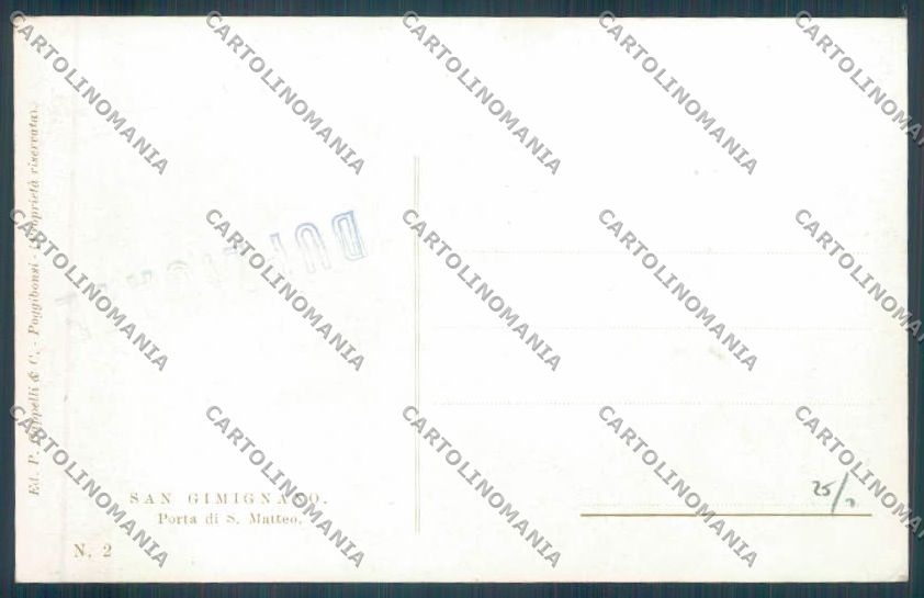 Siena San Gimignano cartolina ZG1326 – retro