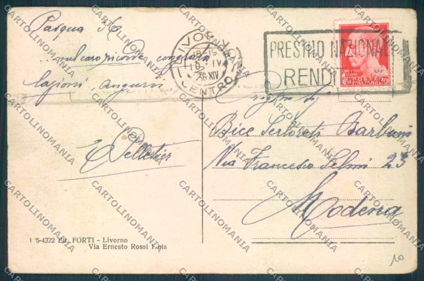 Livorno città Scali d'Azeglio cartolina ZG1354 – retro