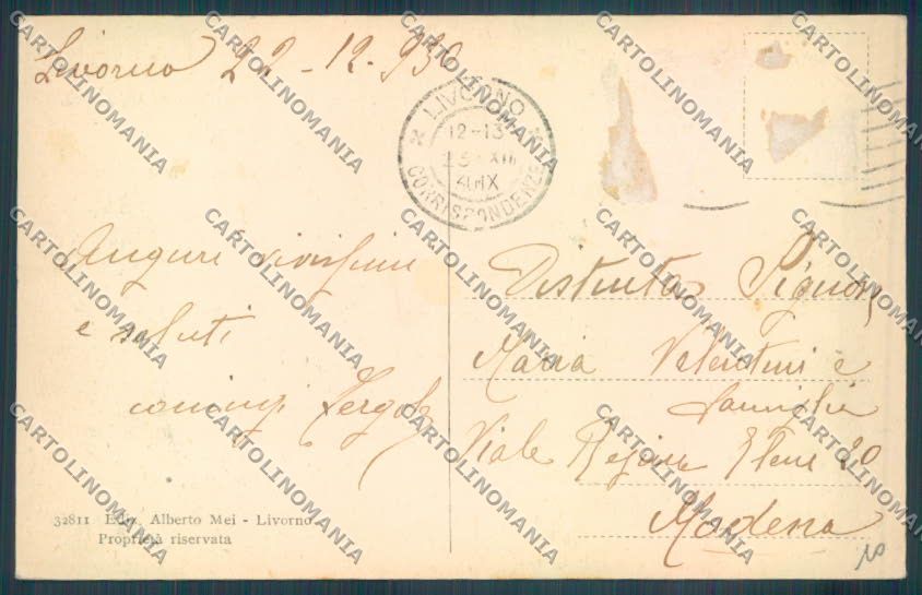 Livorno città Scali d'Azeglio cartolina ZG1355 – retro