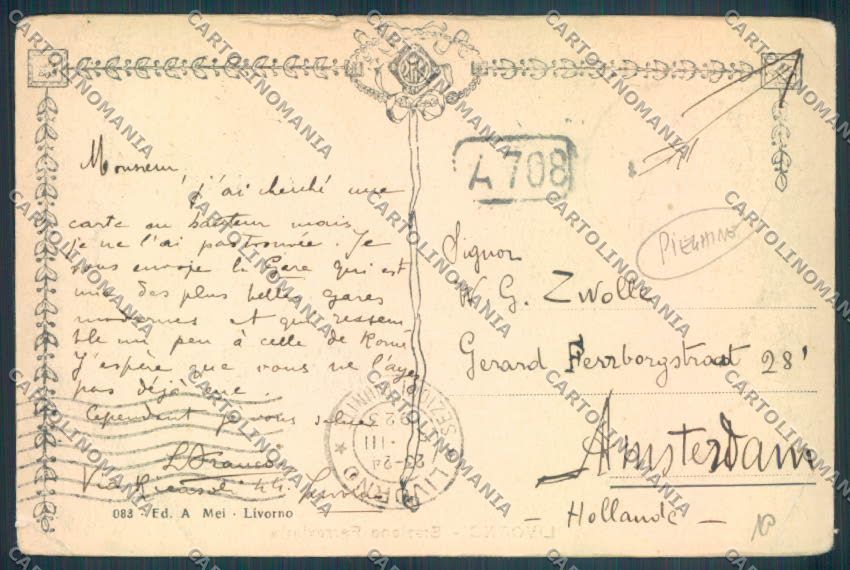 Livorno città Stazione PIEGHINE cartolina ZG1357 – retro