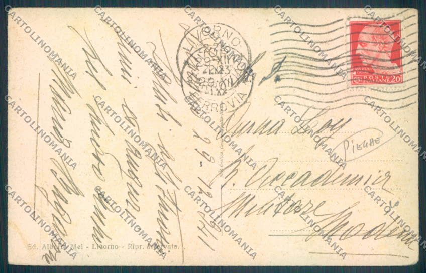 Livorno città PIEGHE cartolina ZG1359 – retro