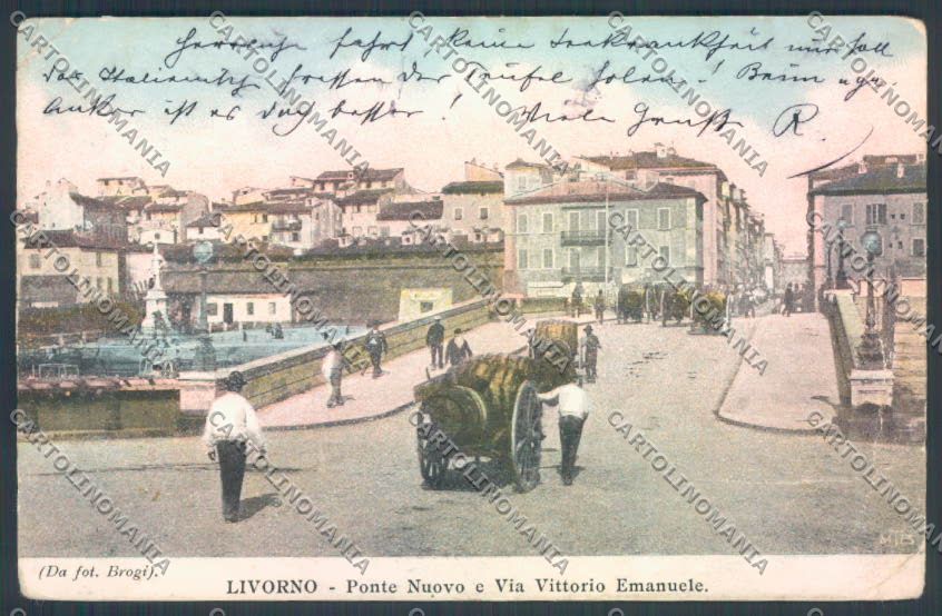 Livorno città Ponte Nuovo ABRASA cartolina ZG1365 – fronte
