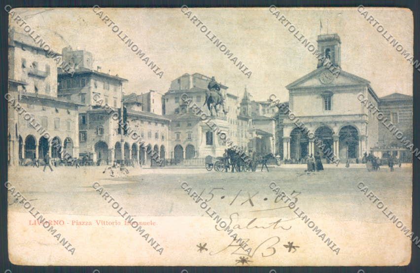 Livorno città Piazza Vittorio Emanuele cartolina ZG1367 – fronte