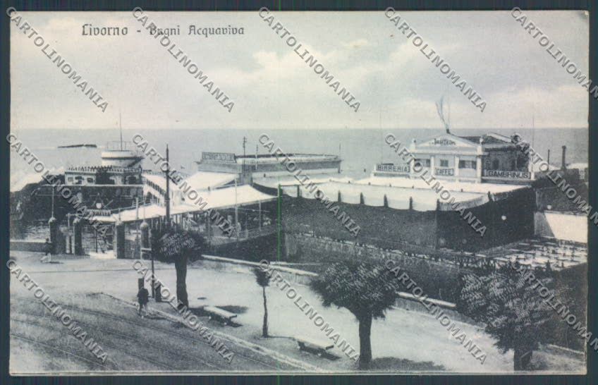 Livorno città Bagni Acquaviva cartolina ZG1379 – fronte
