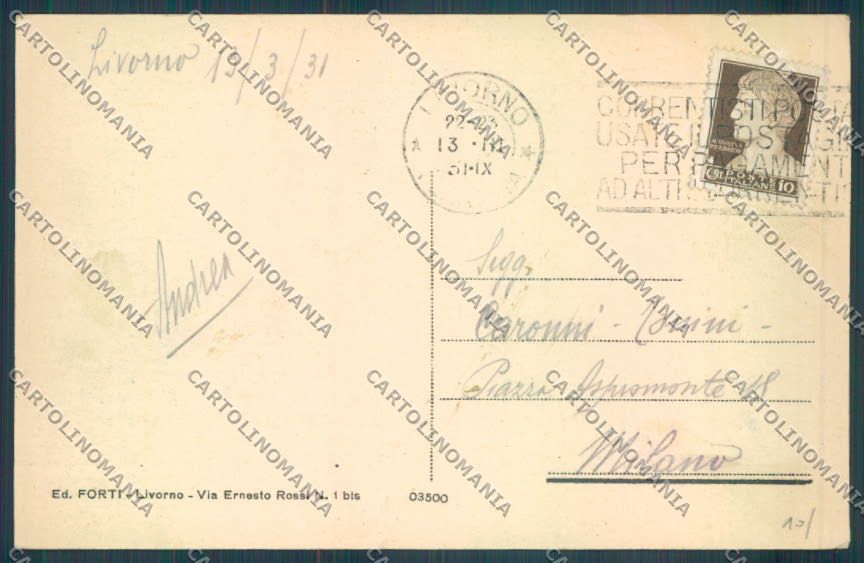 Livorno città cartolina ZG1411 – retro