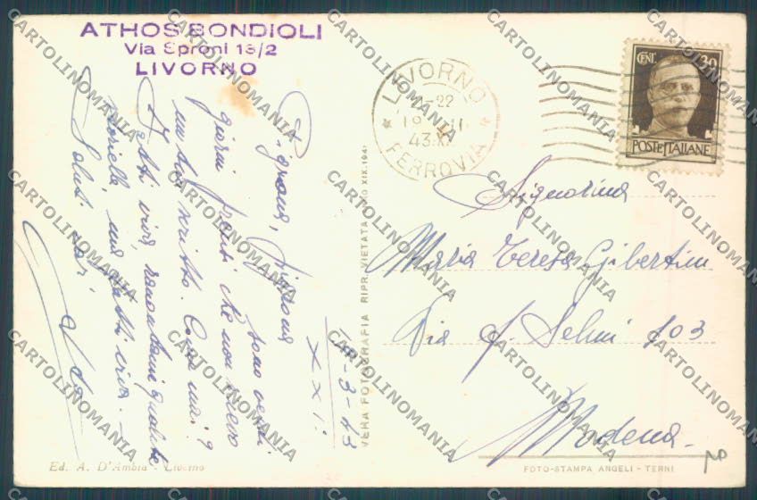 Livorno città Foto cartolina ZG1454 – retro