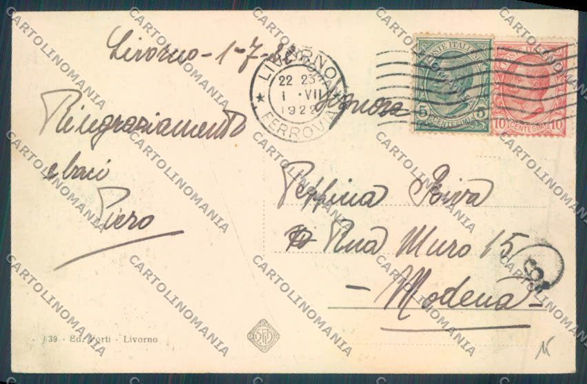 Livorno città Accademia Navale cartolina ZG1458 – retro