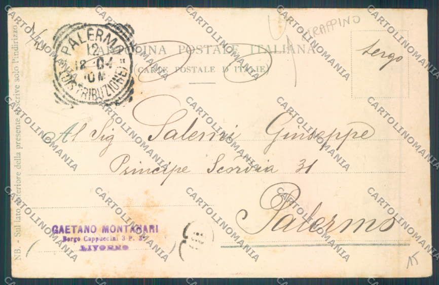 Livorno città STRAPPINO cartolina ZG1481 – retro