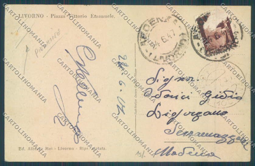 Livorno città Filovia PIEGHINE cartolina ZG1484 – retro