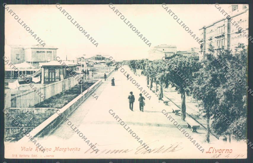 Livorno città Viale Margherita cartolina ZG1487 – fronte
