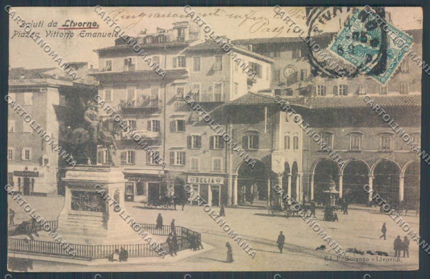 Livorno città Piazza Vittorio Emanuele cartolina ZG1488 – fronte