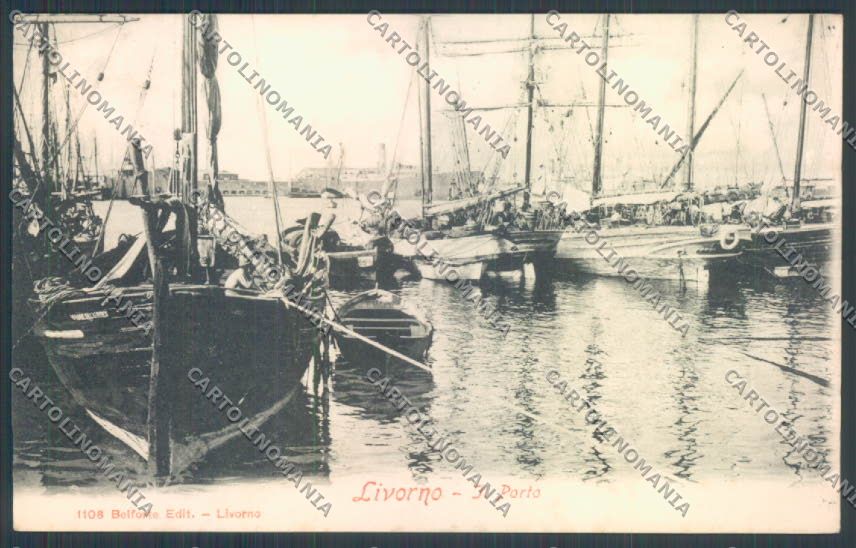Livorno città Porto cartolina ZG1491 – fronte