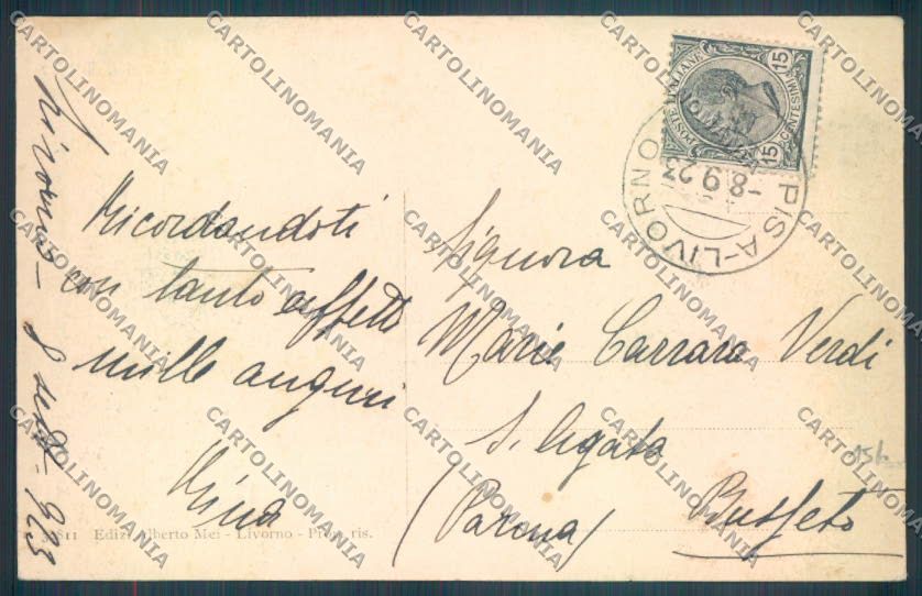 Livorno città Scali d'Azeglio cartolina ZG1496 – retro