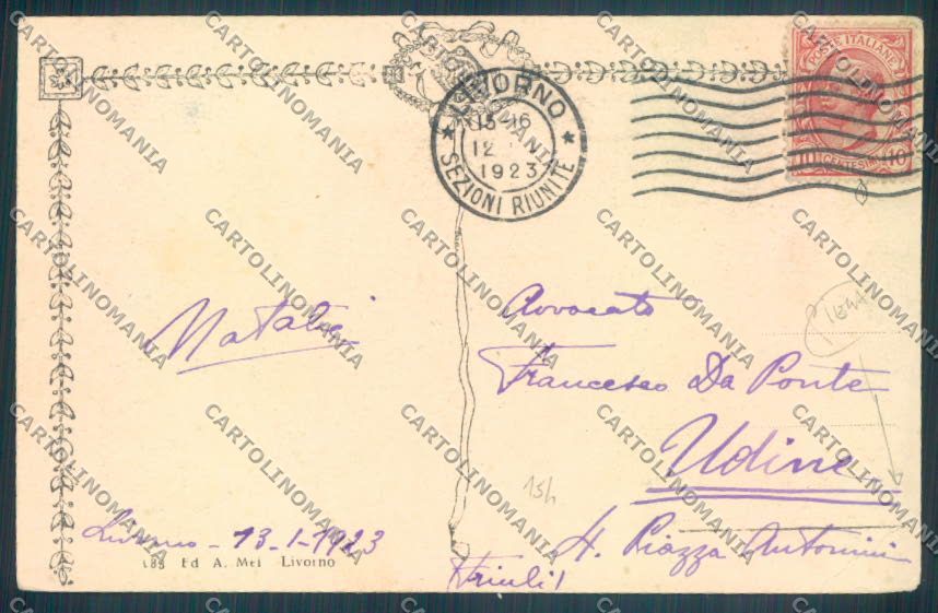 Livorno città PIEGA cartolina ZG1508 – retro