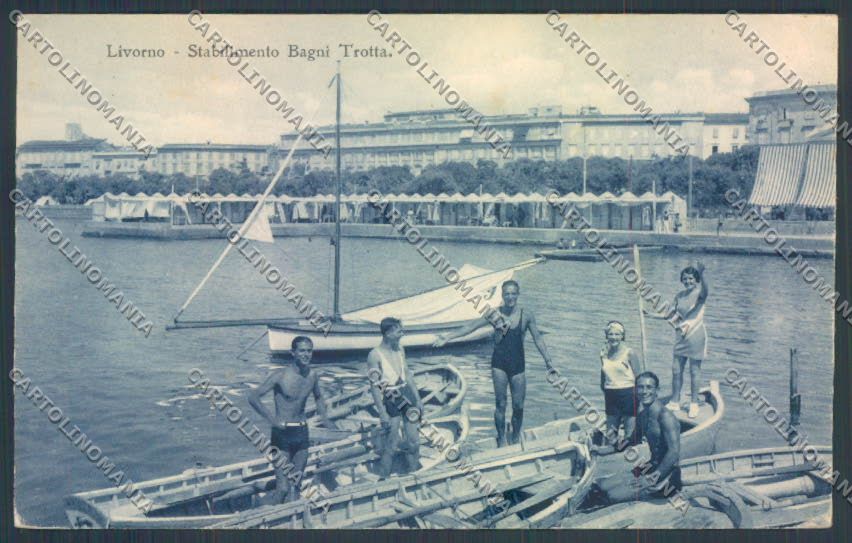 Livorno città Bagni Trotta cartolina ZG1522 – fronte