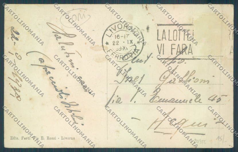 Livorno città Poste FORI cartolina ZG1536 – retro