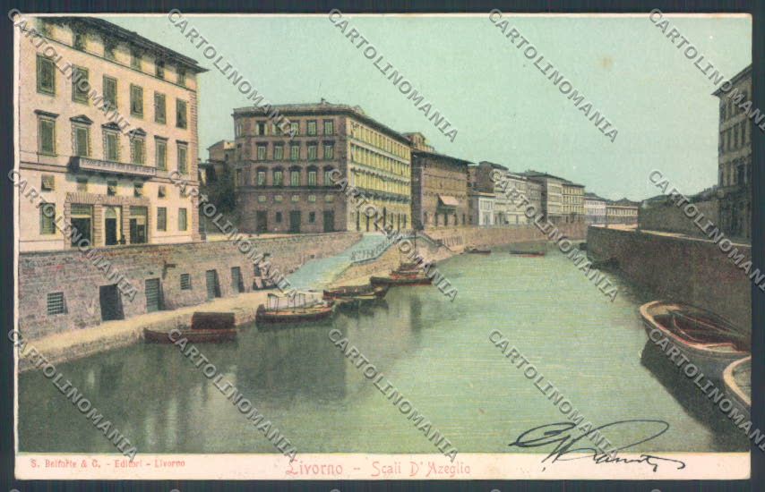 Livorno città Scali d'Azeglio cartolina ZG1542 – fronte