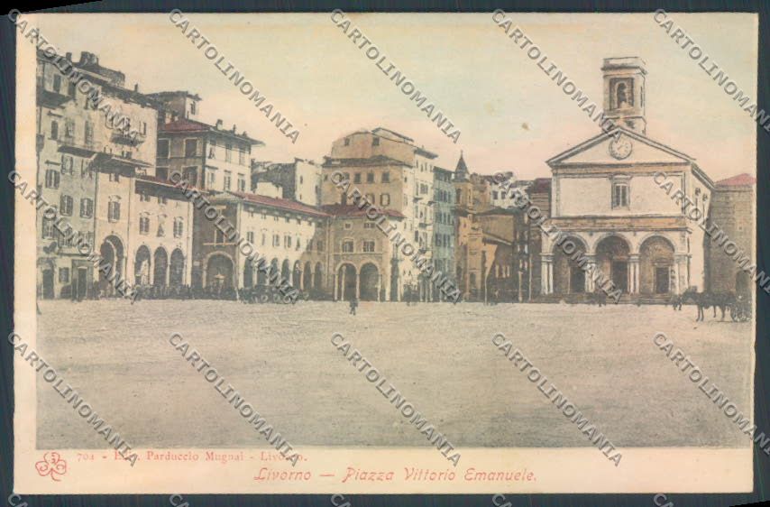 Livorno città Piazza Vittorio Emanuele cartolina ZG1544 – fronte