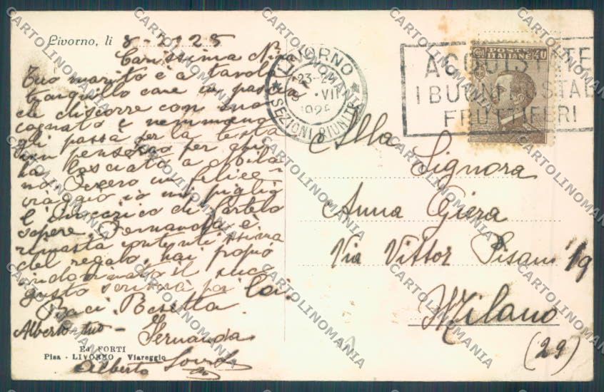 Livorno città Porto cartolina ZG1568 – retro