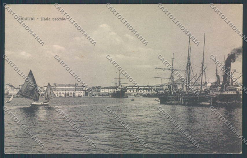 Livorno città Molo Vecchio cartolina ZG1576 – fronte