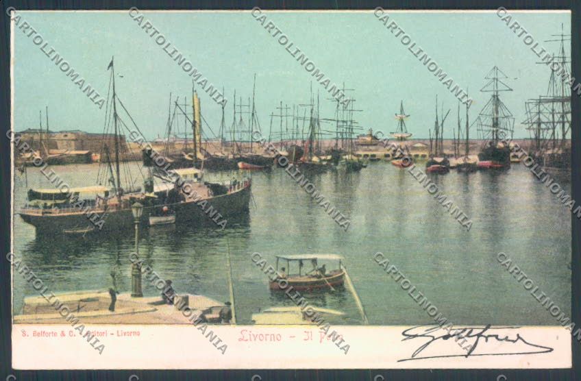 Livorno città Porto cartolina ZG1587 – fronte