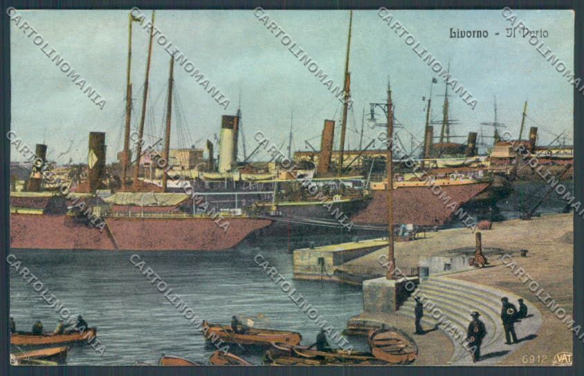 Livorno città Porto cartolina ZG1592 – fronte