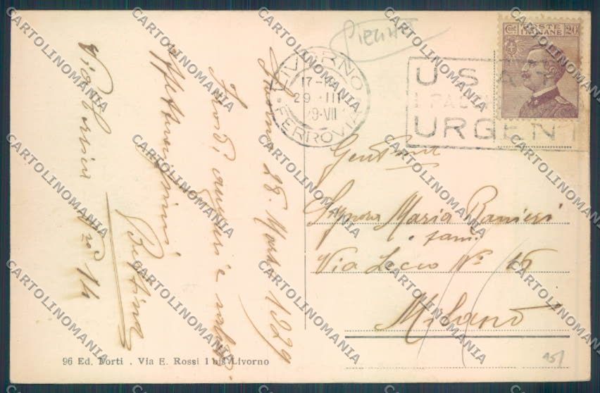 Livorno città PIEGHE cartolina ZG1615 – retro