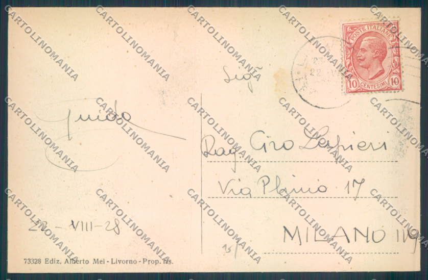 Livorno città Accademia Navale cartolina ZG1621 – retro