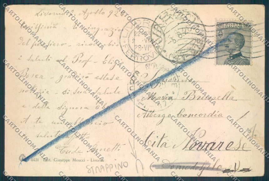 Livorno città Stazione STRAPPINO cartolina ZG1622 – retro
