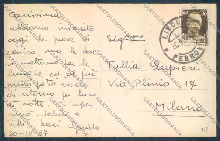 Livorno città Porto Foto cartolina ZG1638 – retro