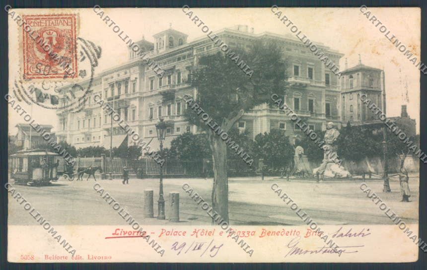 Livorno città Piazza Brin PIEGA cartolina ZG1644 – fronte