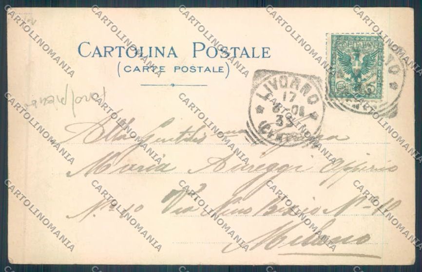 Livorno Antignano FORO PIEGHE cartolina ZG1660 – retro
