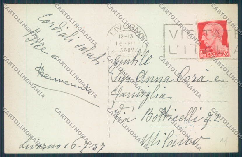 Livorno Antignano cartolina ZG1662 – retro
