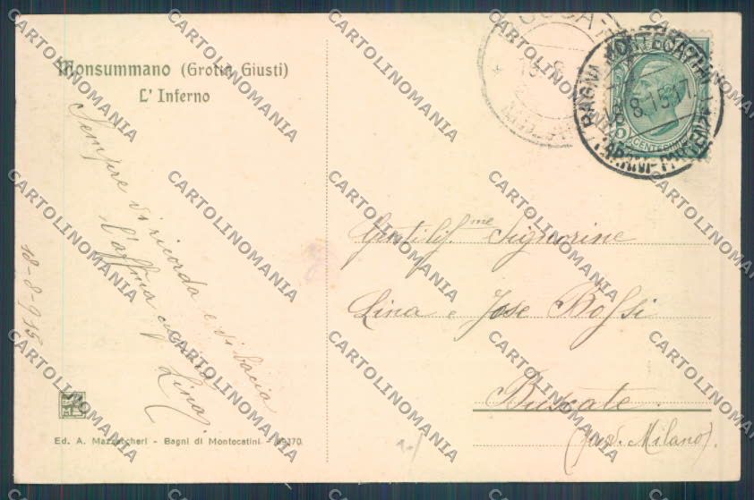 Pistoia Monsummano cartolina ZG1680 – retro