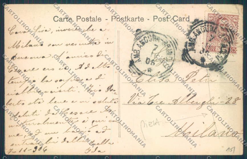 Ancona città Alterocca PIEGA cartolina ZG1843 – retro