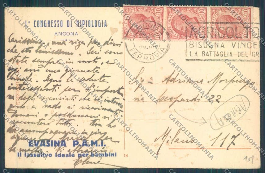 Ancona città ABRASA cartolina ZG1851 – retro