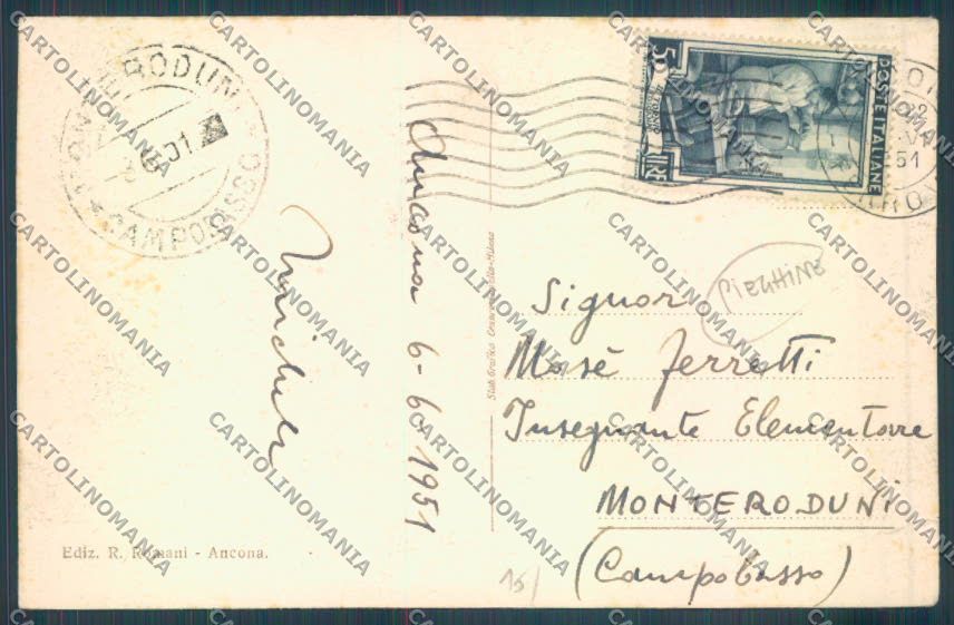 Ancona città PIEGHINE cartolina ZG1854 – retro