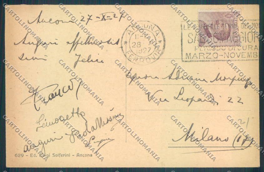 Ancona città cartolina ZG1900 – retro