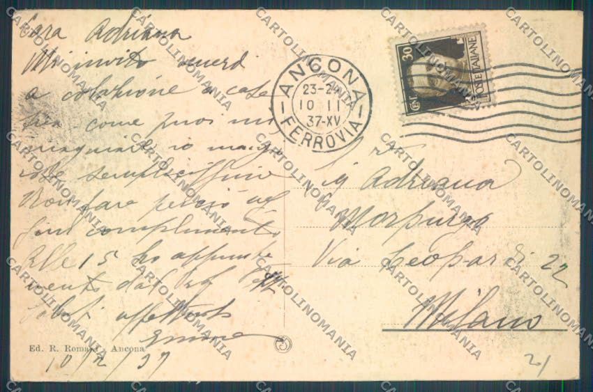 Ancona città cartolina ZG1916 – retro